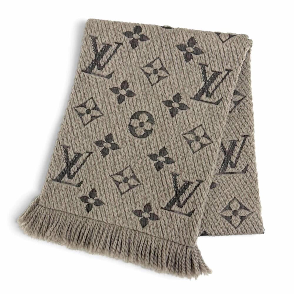 LOUIS VUITTON M72242 Echarpe Logomania Wool Silk Verone Monogram Fringe Stole...